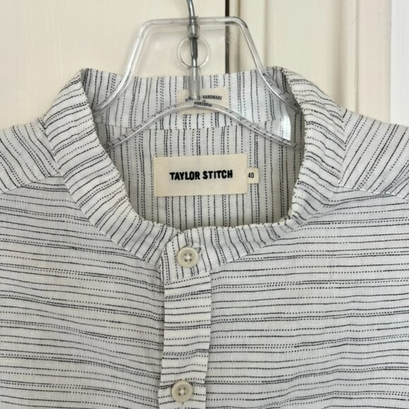 Tailor Stitch Banded Collar Short Sleeve Shirt - Picture 4 of 10